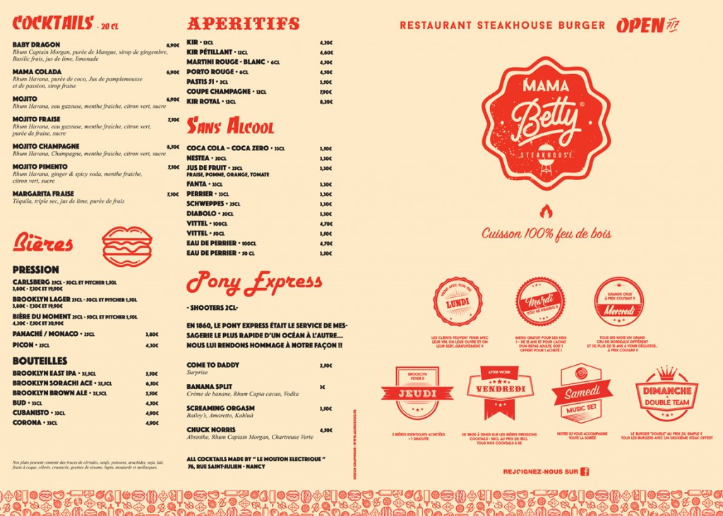 menu mam betty restaurant viande burgers laxou nancy