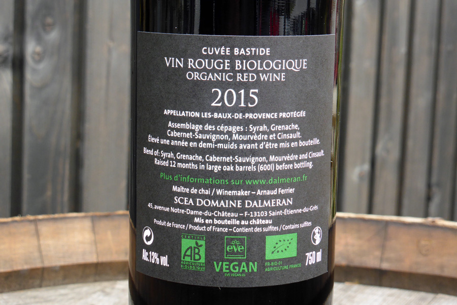 vin bio et vegan baux de provence bastide