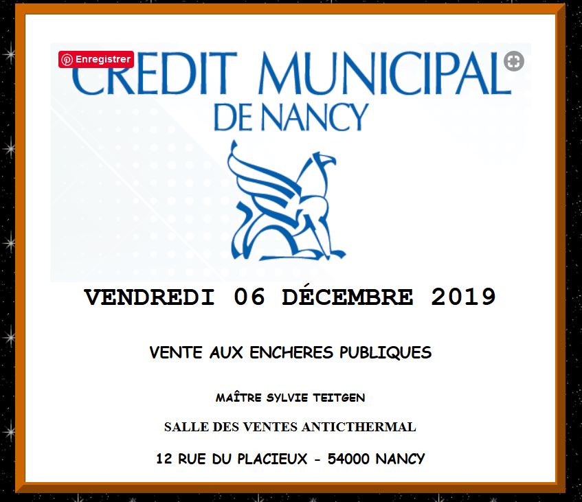 nancy vente aux enchères du credit municipal chez Anticthermal, 6 décembre 2019