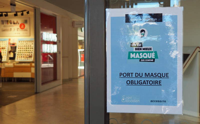 nancy centre commercial saint sebastien port du masque obligatoire  mesures barriere sécurité coronavirus