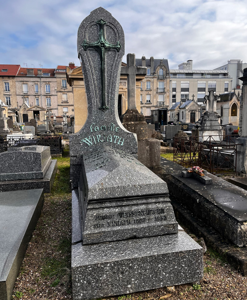tombe de Lucien Weissenburger à nancy au cimetière de Préville